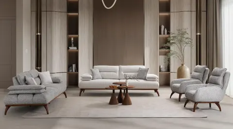 Cayenne Wooden Leg Sofa Set