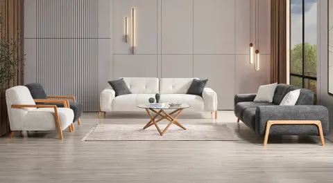 Rolex Wooden Leg Sofa Set