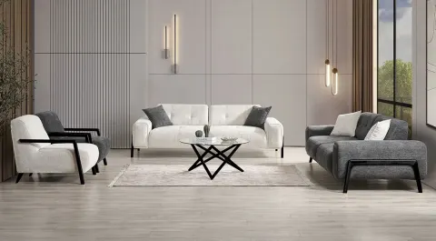 Rolex Wooden Leg Modern Sofa Set
