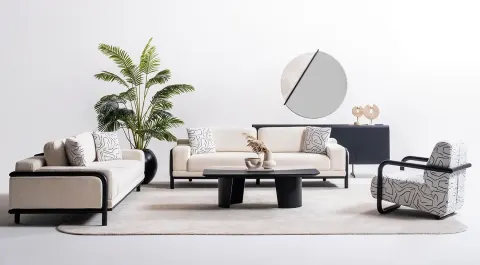 Milano Wooden Leg Modern Sofa Set