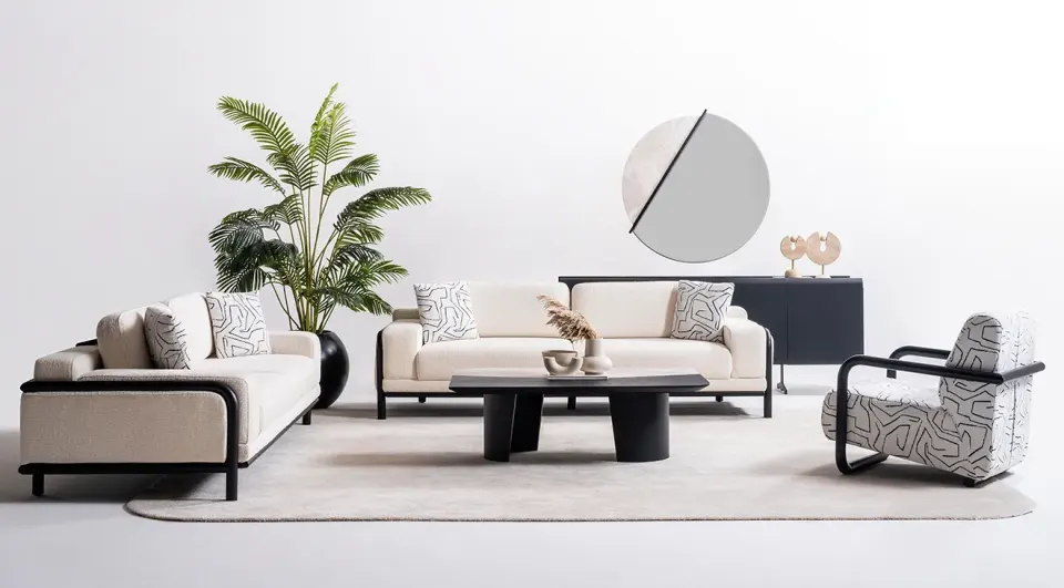 Milano Wooden Leg Modern Sofa Set