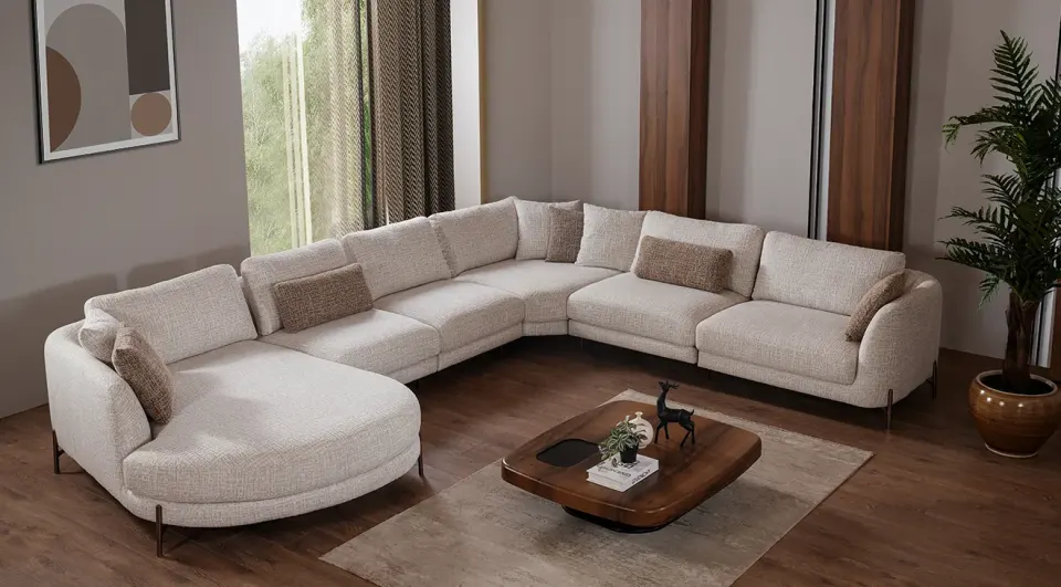 Milan Metal Legged Corner Sofa Set