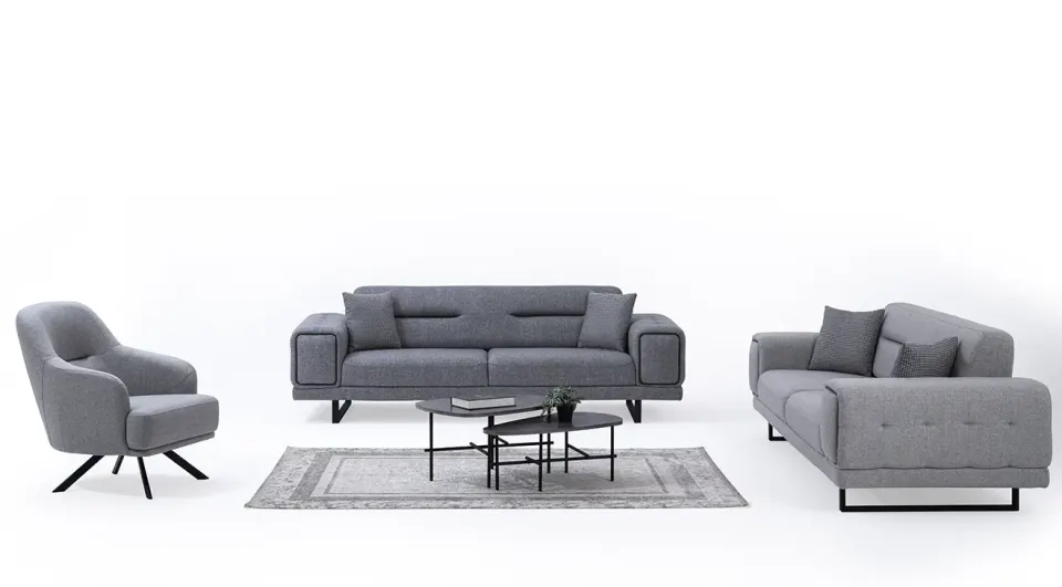 New Montana Metal Leg Sofa Set