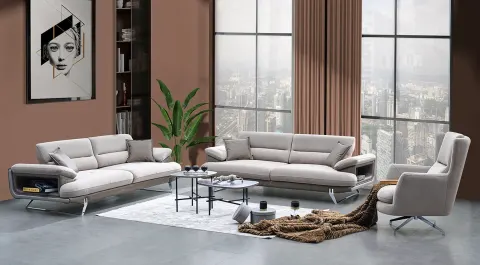 Tesla Modern Metal Leg Sofa Set