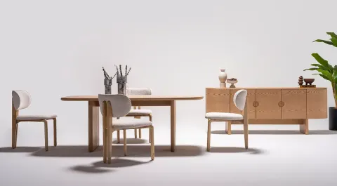 Bianca Walnut Modern Dining Room Set