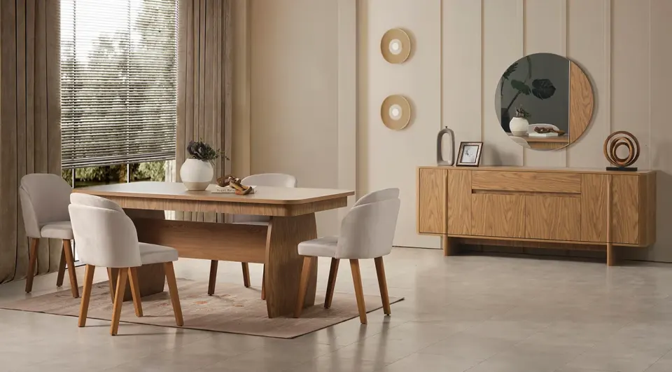 Zirve Walnut Dining Room Set