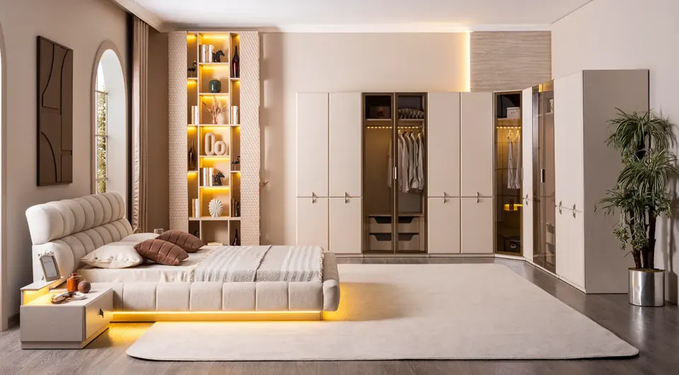 Viral Corner Wardrobe Bedroom Set