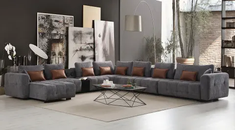Madrid Sound System Corner Sofa Set