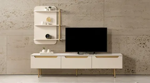 Zara Gold Metal Standing TV Unit