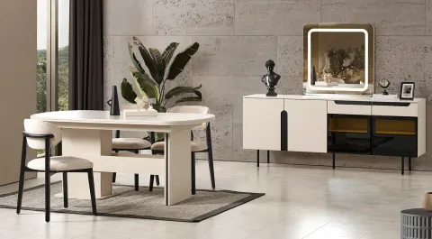 Zara Anthracite Modern Dining Room Set