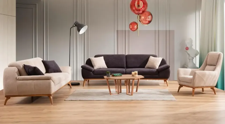 Havana Wooden Legged Sofa Set