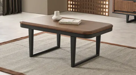Bronze Wooden Leg Coffee Table
