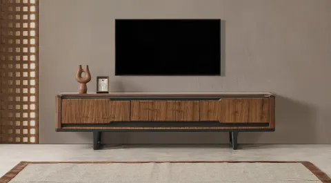Bronze Wooden Leg TV Unit
