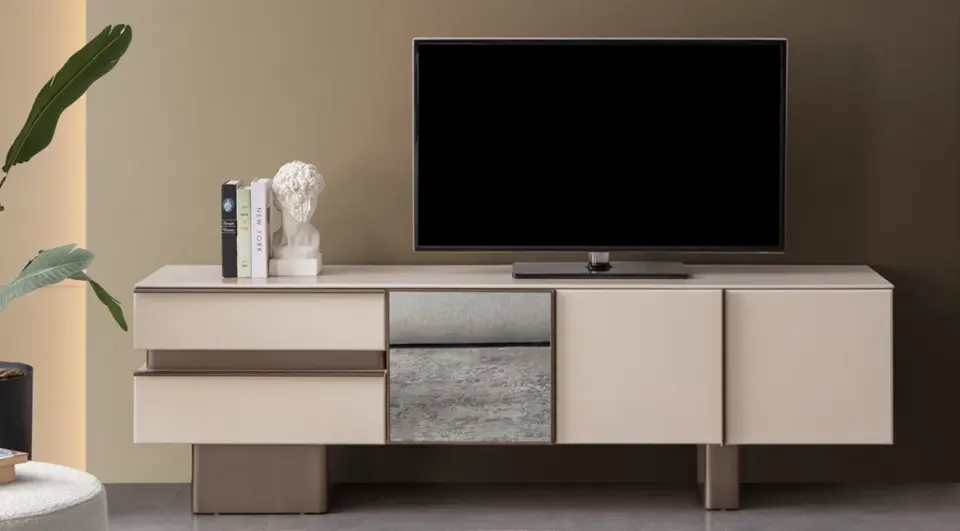 Zen Mirrored Modern TV Unit