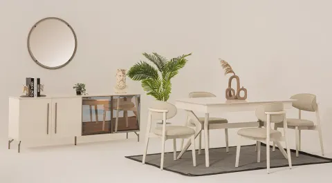 Milano Moonstone Modern Dining Room Set