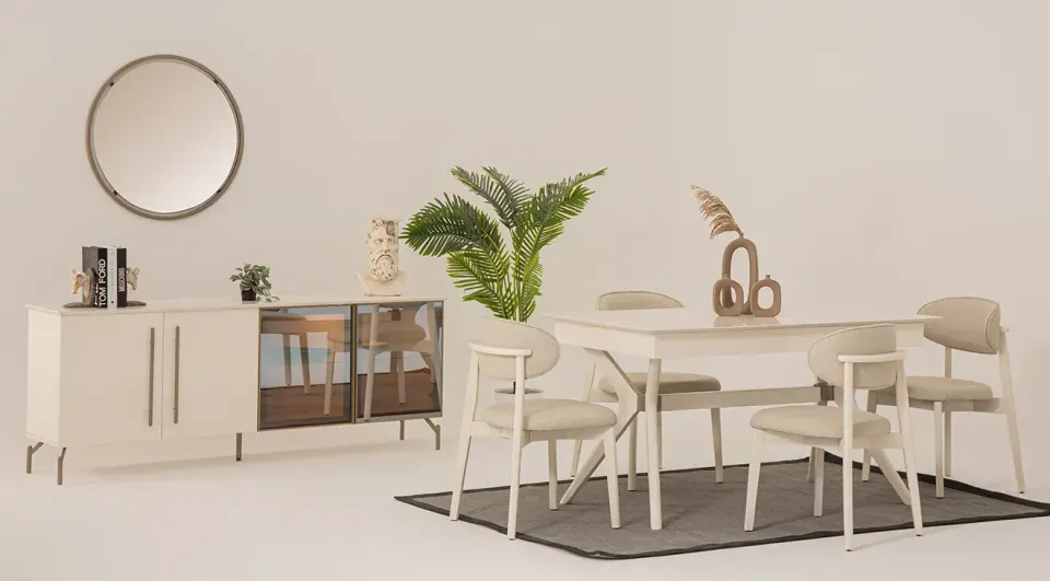 Milano Moonstone Modern Dining Room Set