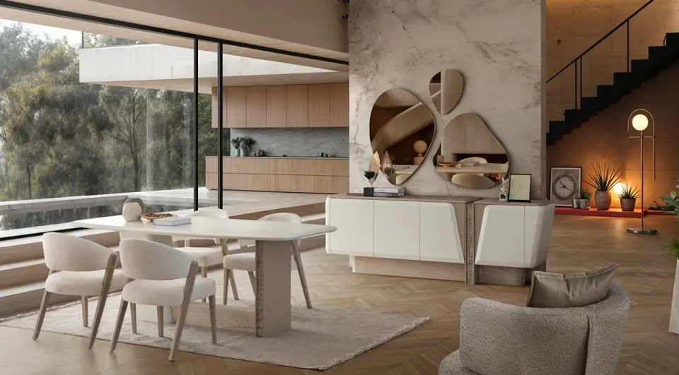 Zen Moonstone Modern Dining Room Set