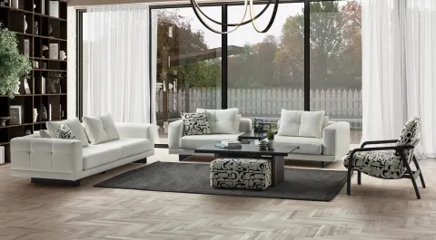 Aventi Black Modern Sofa Set