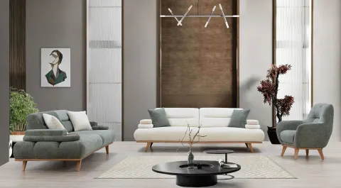 Sitella Wooden Legged Sofa Set
