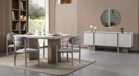 Nova Wooden Leg Modern Dining Room Set
