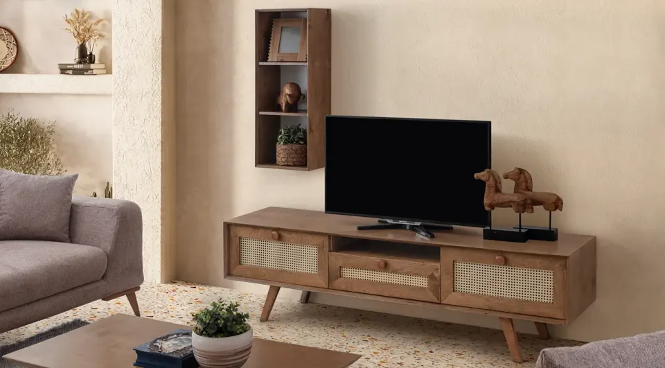 Valeria Walnut Shuttered TV Unit