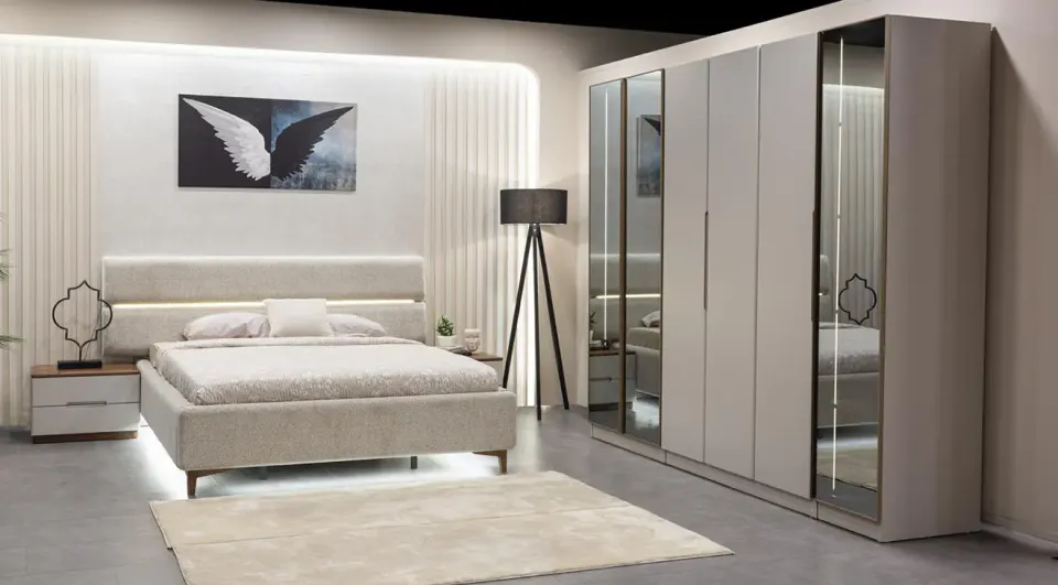Lotus 6-Door Modern Bedroom Set