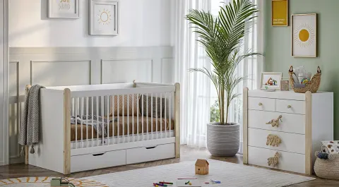 White Montessori Baby Room Set