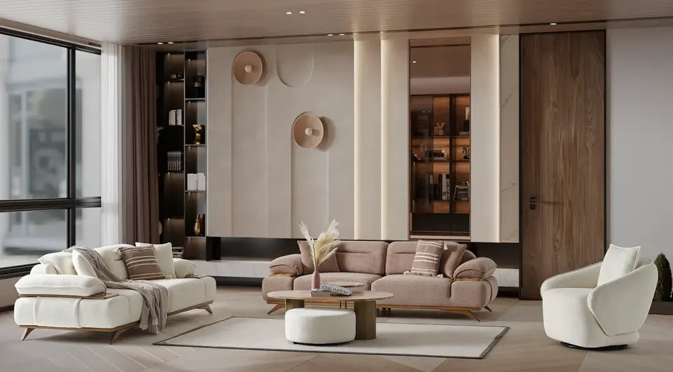 Sapphire Wooden Leg Sofa Set
