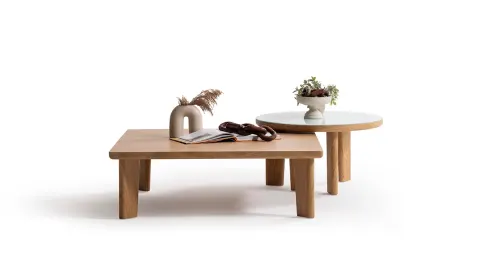 Sakura Modern Coffee Table with Wooden Legs