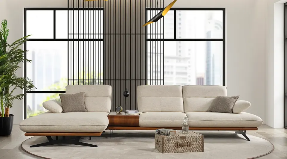 New York Relax Metal Leg Corner Sofa Set