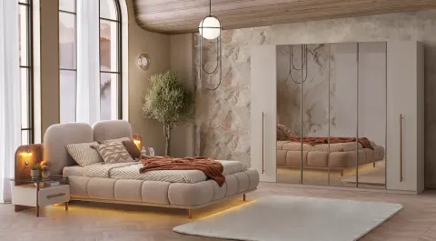 New Lotus 6-Door Modern Bedroom Set
