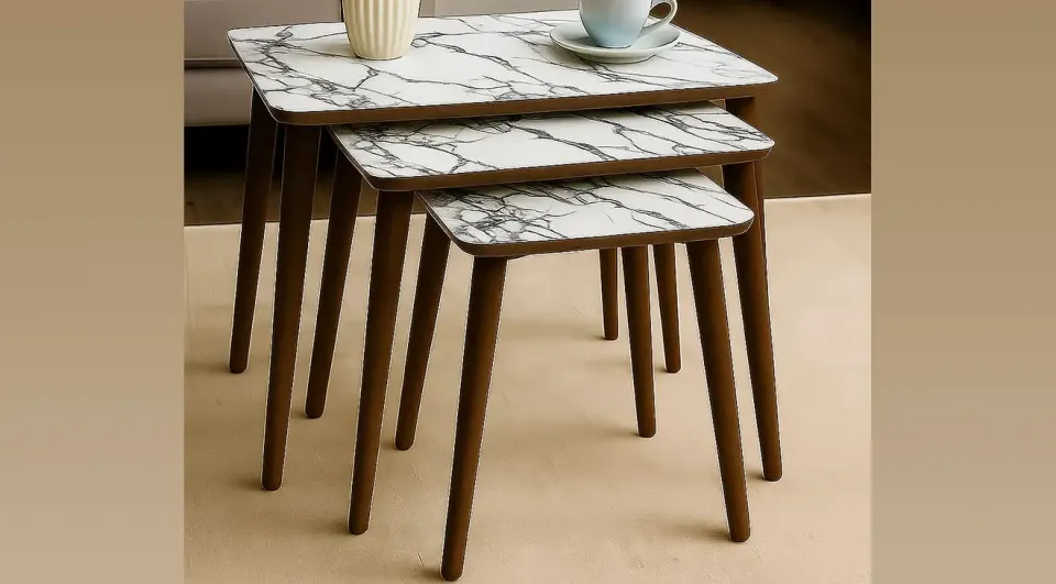 Arya Marble Nesting Table