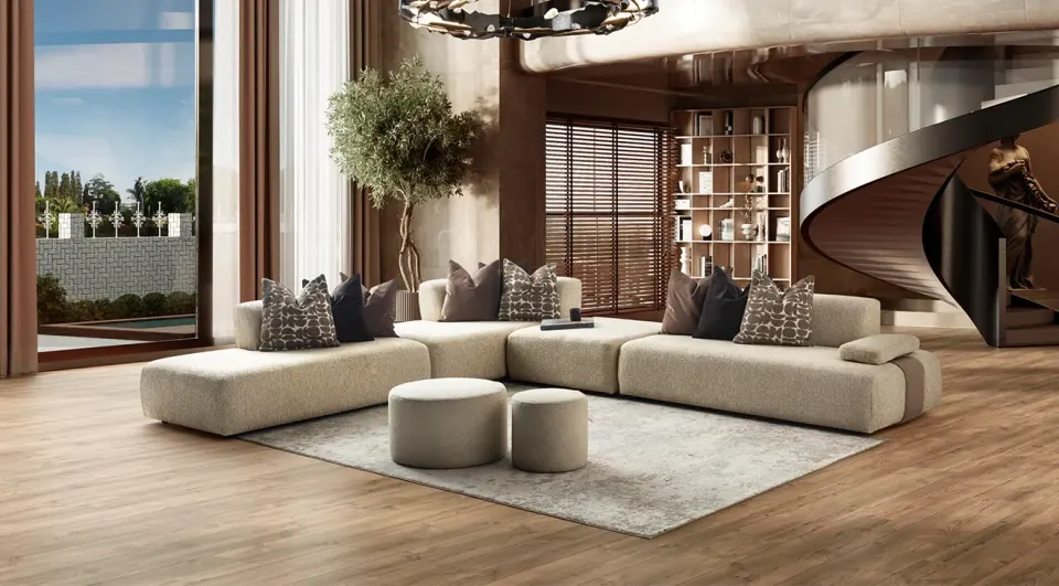 Fontana Modern Corner Sofa Set