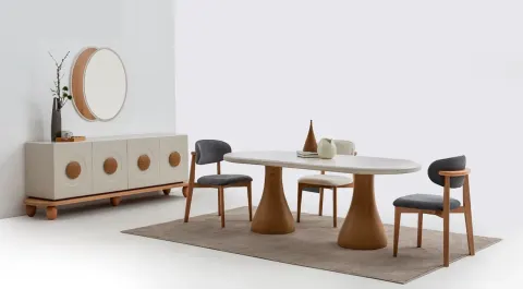 Lina Wooden Leg Dining Room Set