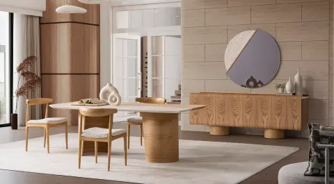 Milano Oak Modern Dining Room Set