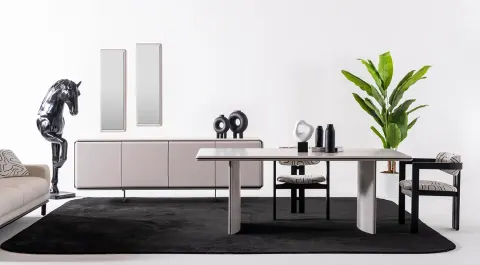 Hema Fog Gray Modern Dining Room Set
