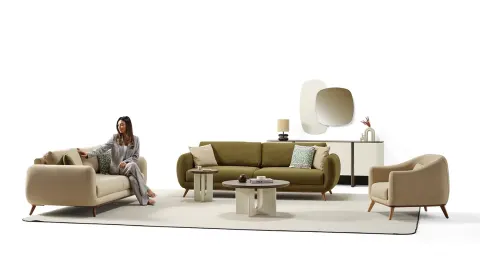 Relax Wooden Leg Sofa Set