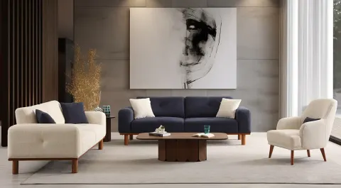 Togo Wooden Leg Sofa Set