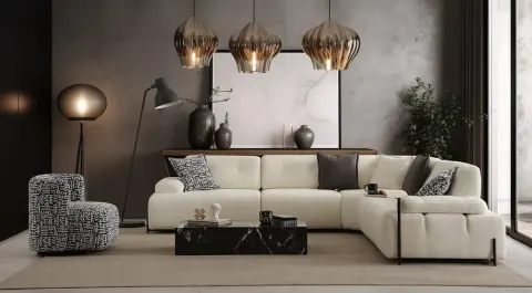 Lima Metal Leg Corner Sofa Set