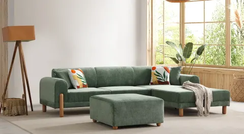 Rio Relax Bohemian Wooden Leg Sofa Set