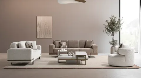 Moon Metal Leg Sofa Set
