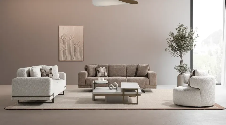 Moon Metal Leg Sofa Set