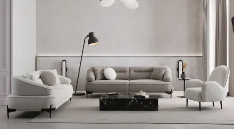 Rodos Metal Leg Sofa Set