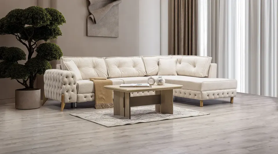 Bade Chester Corner Sofa Set with Bed and Storage