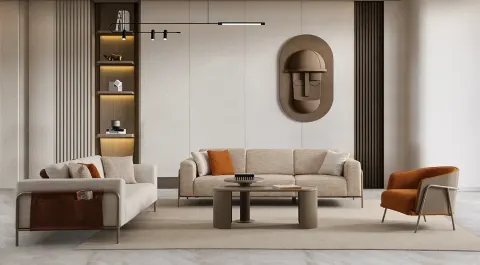Colt Sofa Set With Metal Legs And Bed