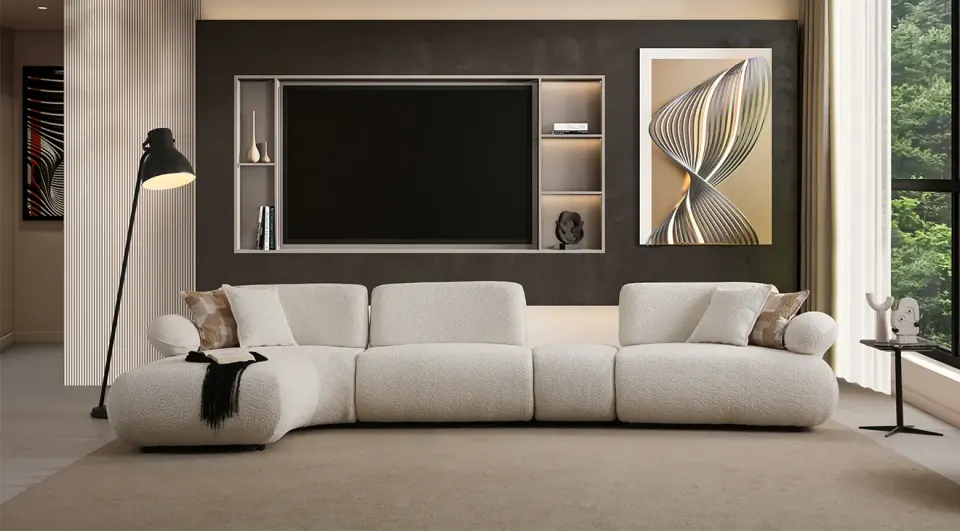 Orlando Modern Relax Corner Sofa Set with Bed