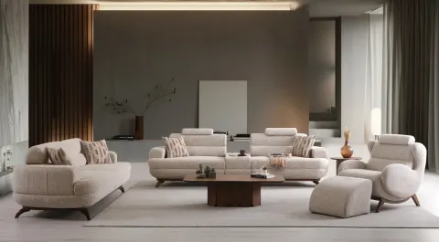 Napoli Wooden Leg Sofa Set