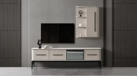 Destan Wooden Leg Modern TV Unit