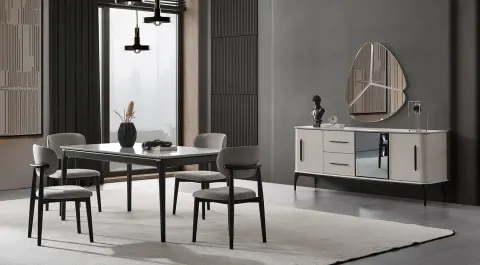 Destan Wooden Leg Modern Dining Room Set
