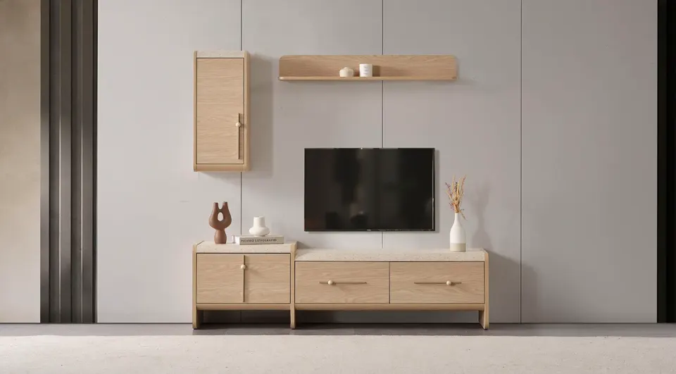 Hazal Wooden Leg TV Unit